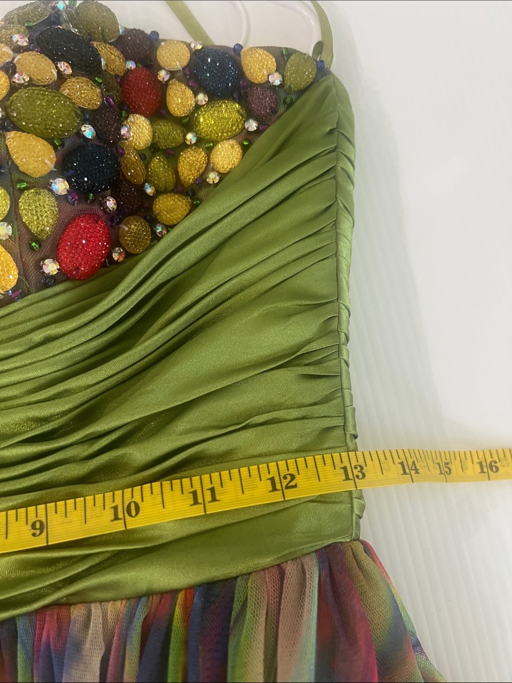 Jovani Strapless Bodice Multi Prom Birthday sparkle jewels rare rave dress - Picture 7 of 13